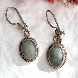 Southwest Style Labradorite Gemstone Vintage Sterling Silver 925 Earrings